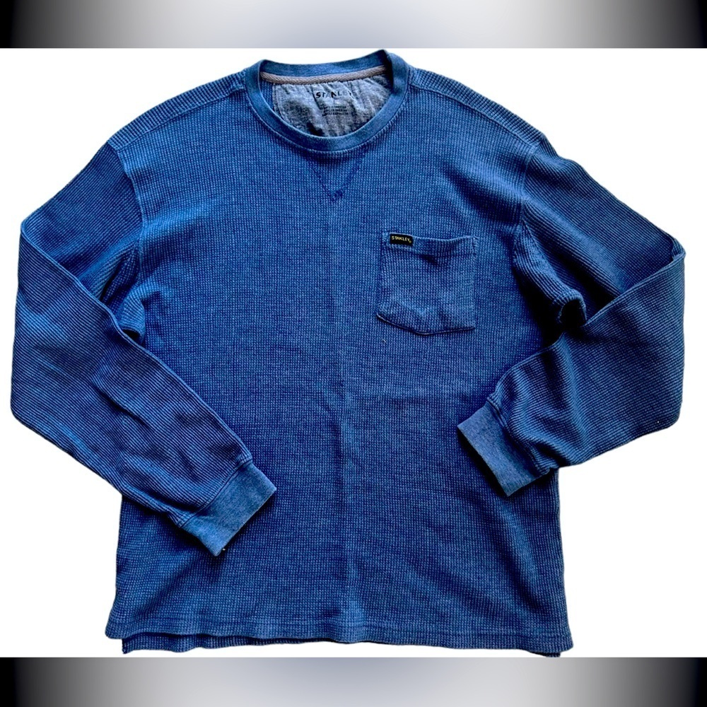 Stanley Blue Waffle Knit Thermal Shirt Size Large